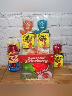 Sunny Days Jumbo Squeezy Strawberry Squishy Toy Bundle